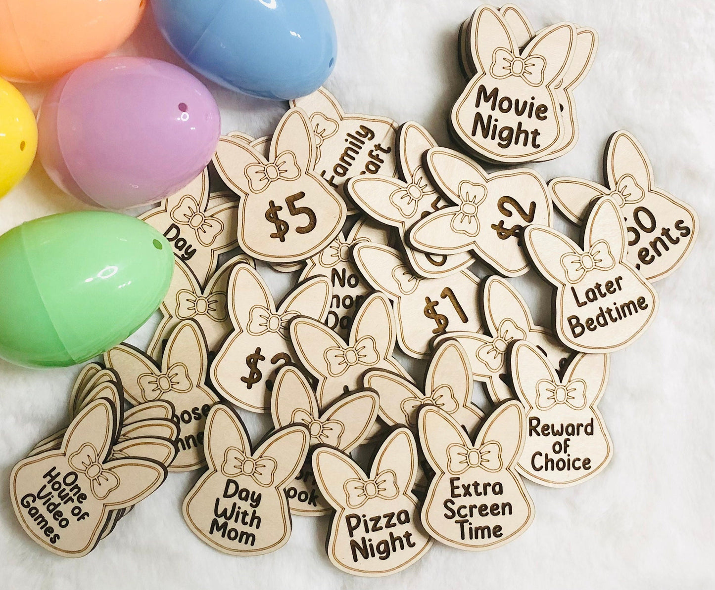 Easter Tokens 30, Advent Tokens, Holiday Tokens, Bunny Tokens, Reward Tokens, Family Easter Tokens, Holiday Tokens For Children