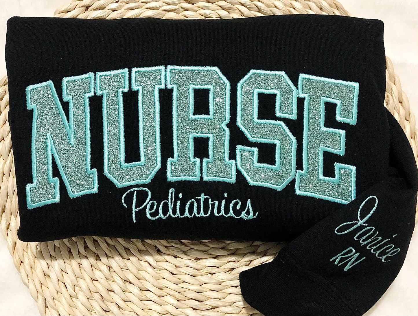 Embroidered Nurse Sweatshirt: Cotton Blend RN Crewneck