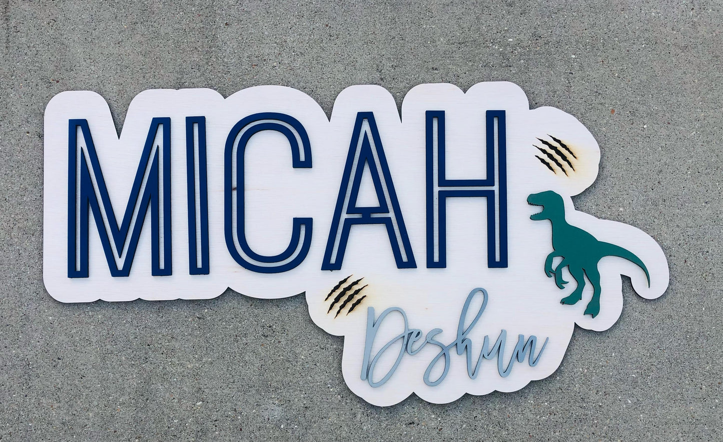 Layered Wooden Baby Name Sign: Custom Nursery Decor