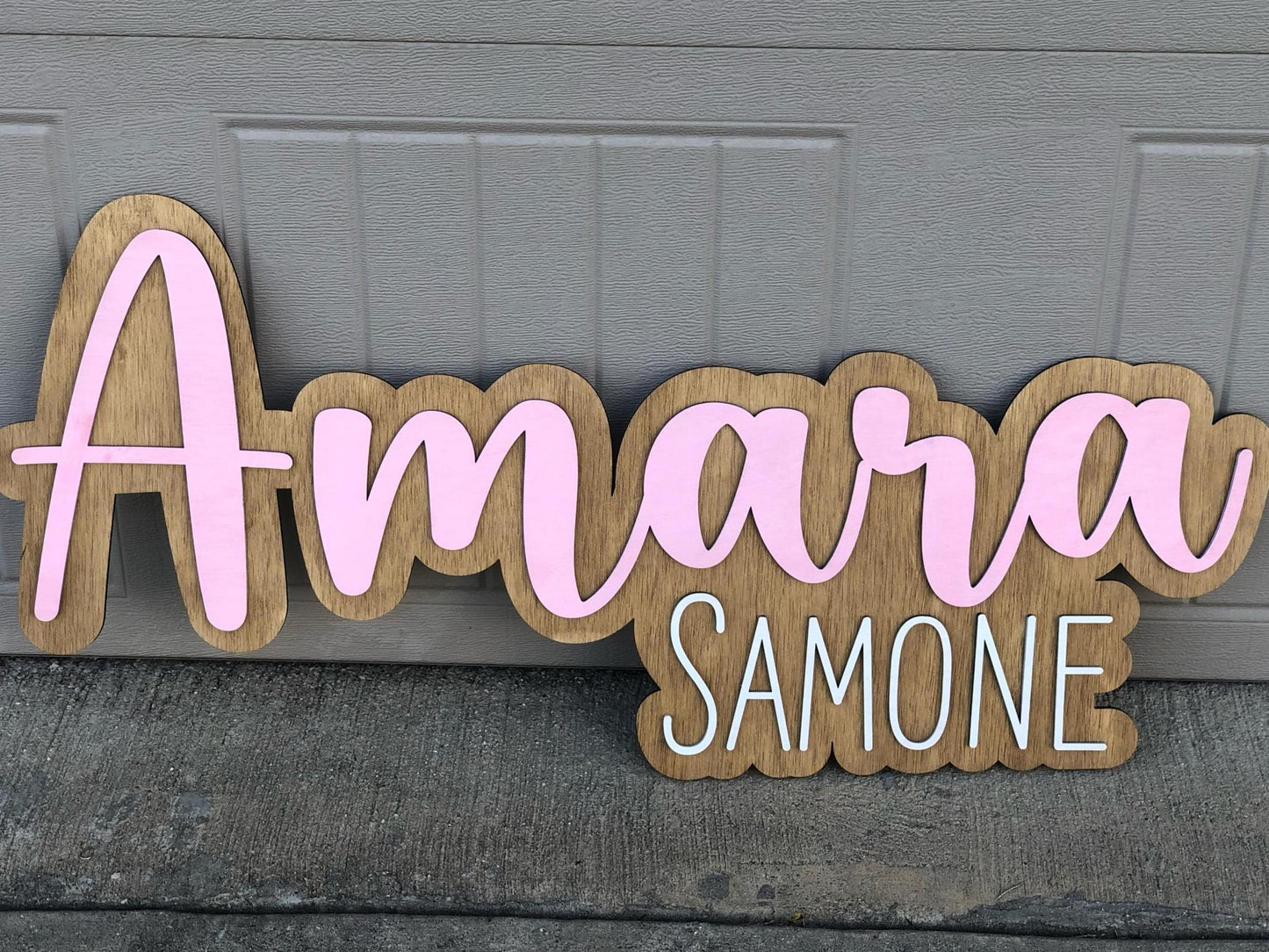 Layered Wooden Nursery Name Sign: Custom Baltic Birch, Baby Room Decor