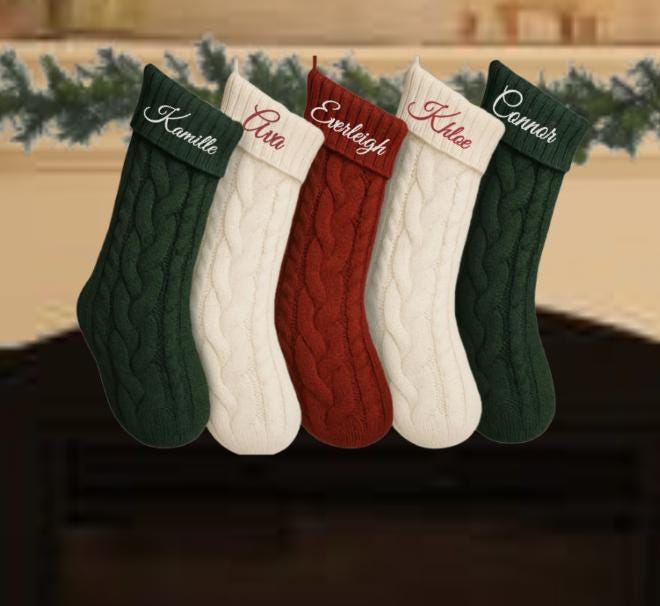 Personalized Embroidered Christmas Stocking: 2025 Holiday Decor