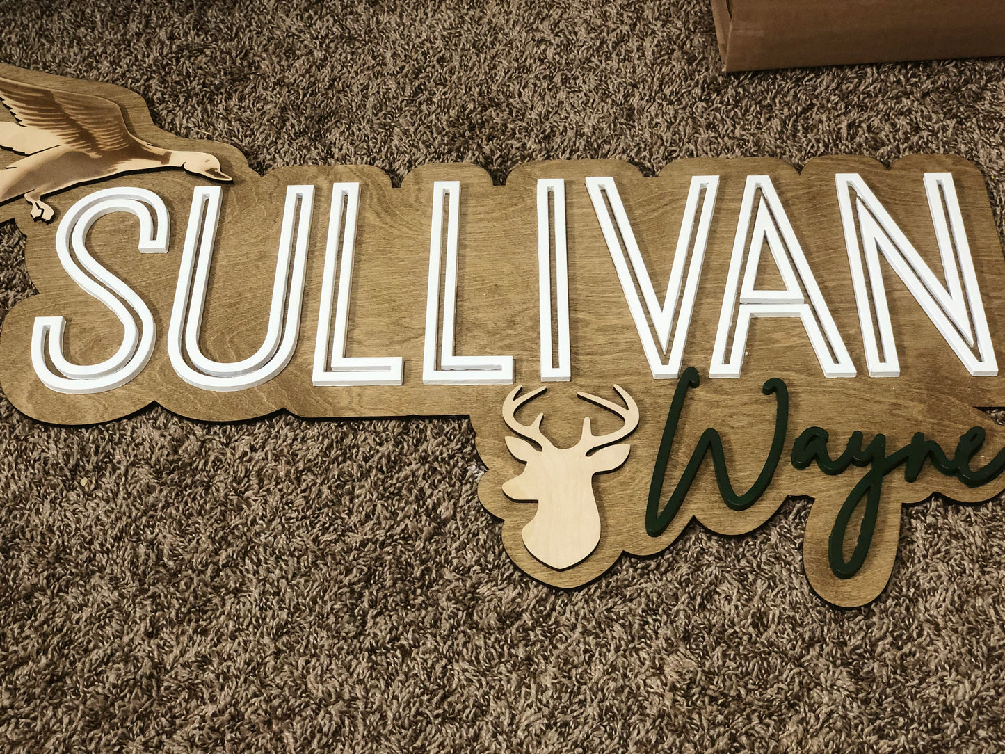 Custom Wooden Layered Duck Name Sign: Nature Nursery Decor