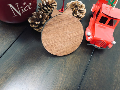 Personalized Family Christmas Ornament: Wood, Pet Paw Print Keepsake