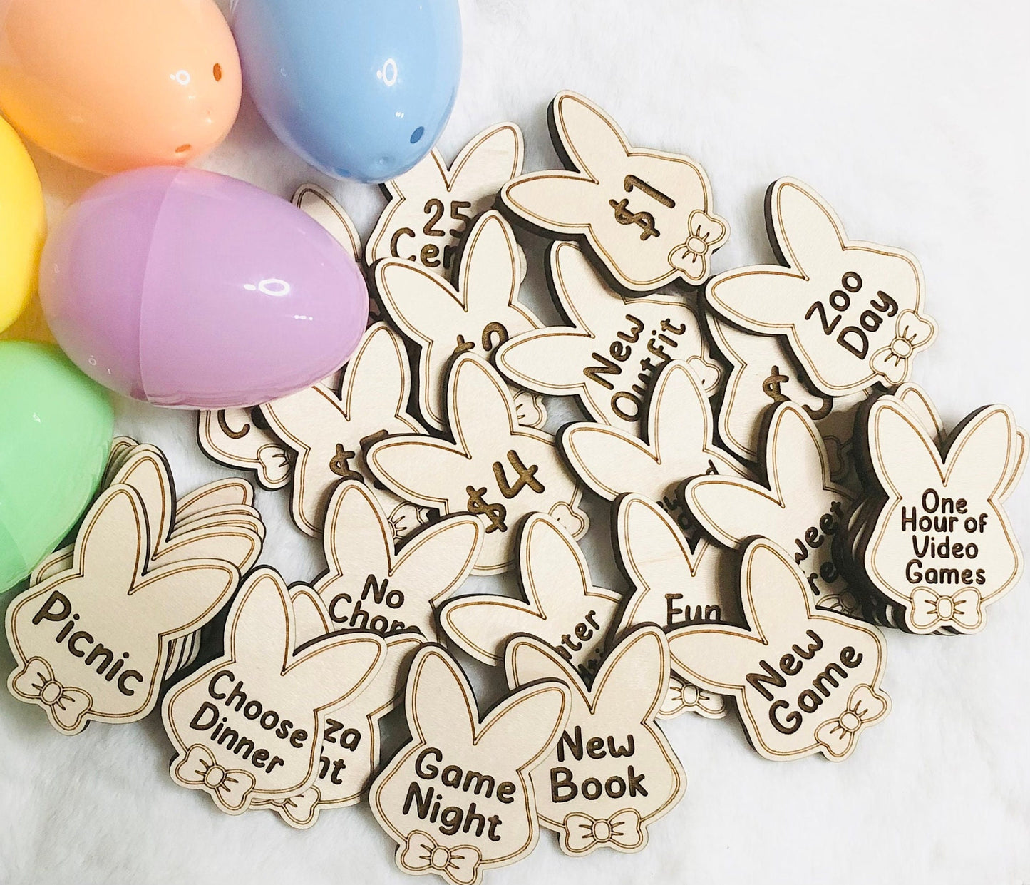 Easter Tokens 30, Advent Tokens, Holiday Tokens, Bunny Tokens, Reward Tokens, Family Easter Tokens, Holiday Tokens For Children