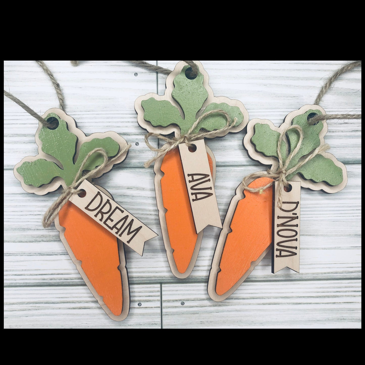 3D Laser Easter Tag Easter Basket Name Tags, Wooden Carrot Name Tags, Wooden Name Labels, Easter Gifts