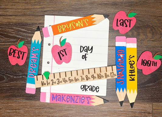 Back To School Sign, Interchangeable School Sign, School Milestone Sign, 100th Day of School Sign, 1st Day of School Sign