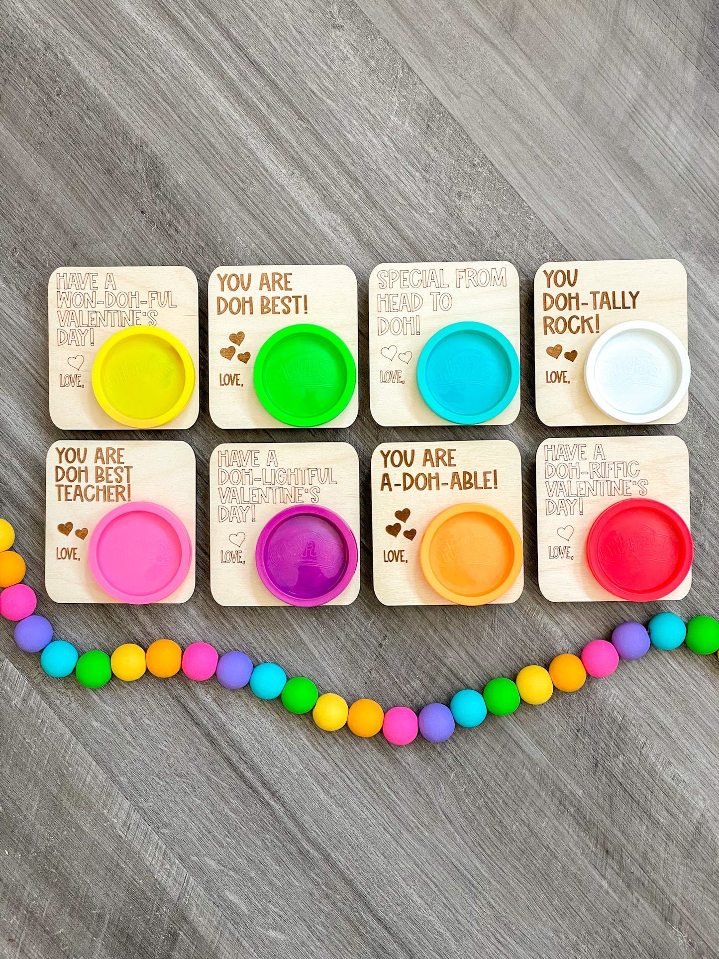 CLASS SET Kids Valentines Day Cards, Classroom Valentines Day Gifts, Doh Valentine Cards, Non-Edible Valentine, Valentines Day