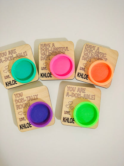 Personalized Kids Valentines Day Cards: Doh Classroom Gifts