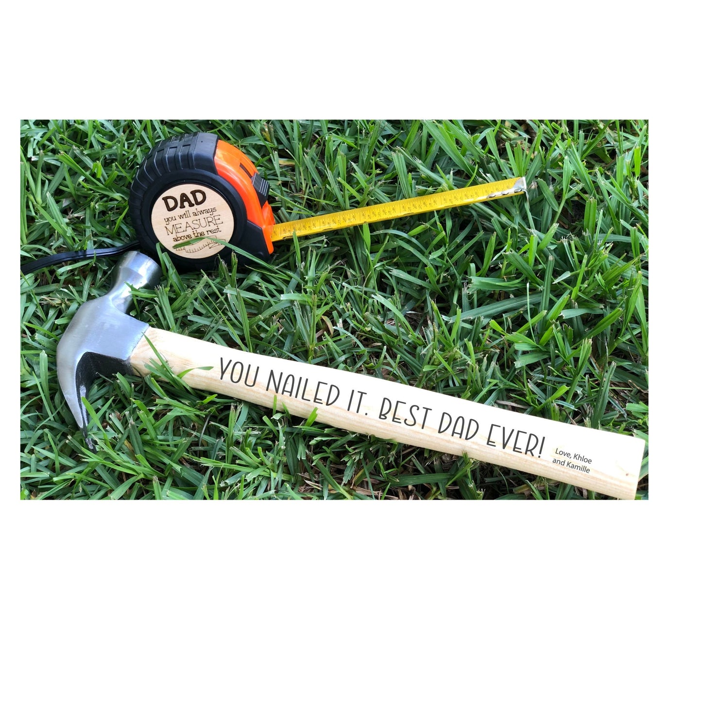 Engraved Hammer and Tape Measure Set, Personalized Hammer, Fathers Day Gift, Personalized Gifts for Dad,