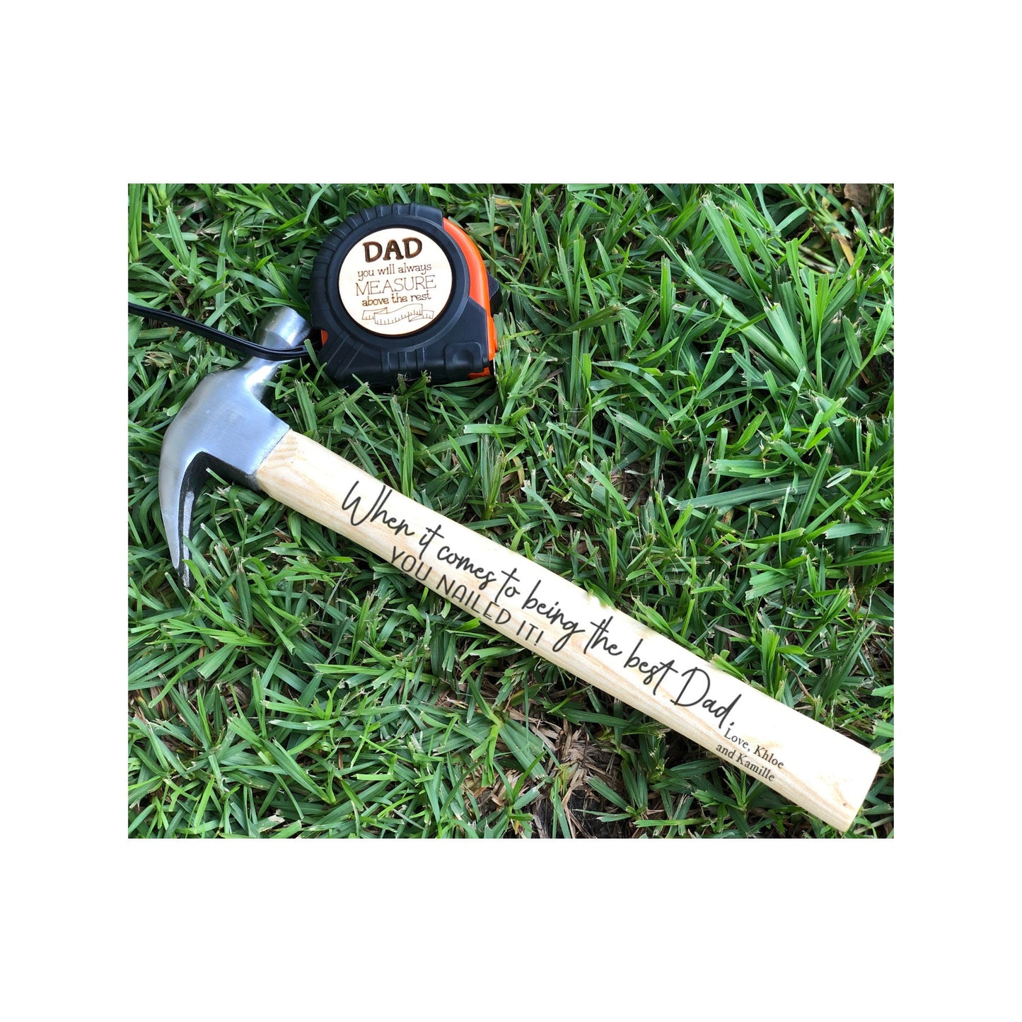 Engraved Hammer and Tape Measure Set, Personalized Hammer, Fathers Day Gift, Personalized Gifts for Dad,