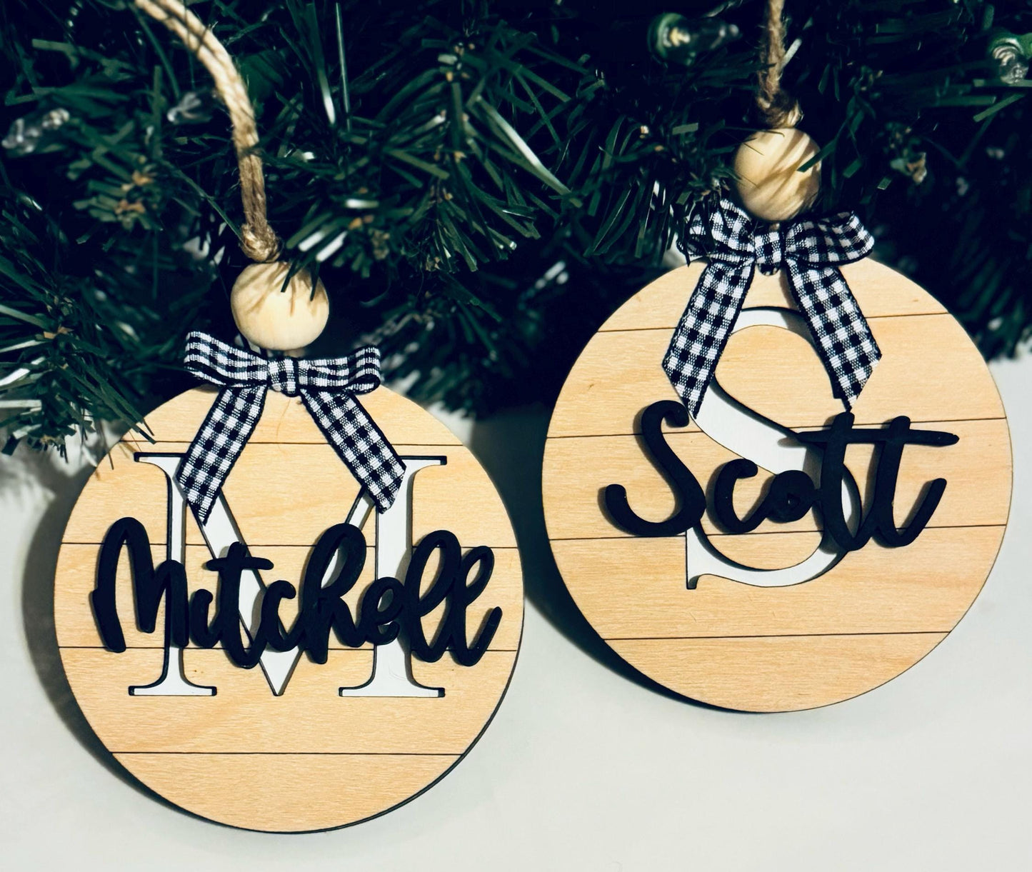 Custom Family Christmas Ornament, Christmas Shiplap Ornament with Name, Christmas Tree Ornament With Family Name, Personalized Ornament