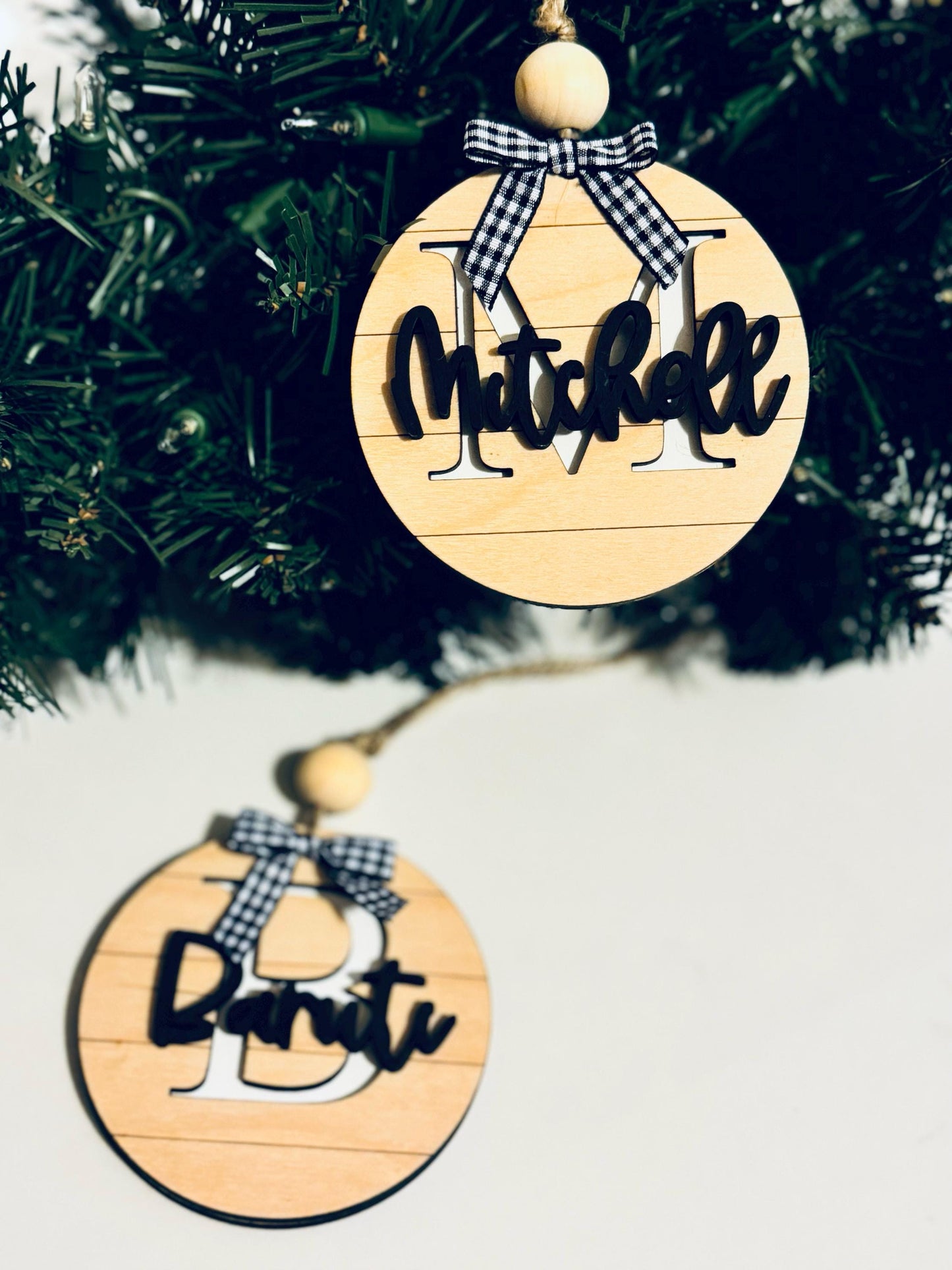 Custom Family Christmas Ornament, Christmas Shiplap Ornament with Name, Christmas Tree Ornament With Family Name, Personalized Ornament