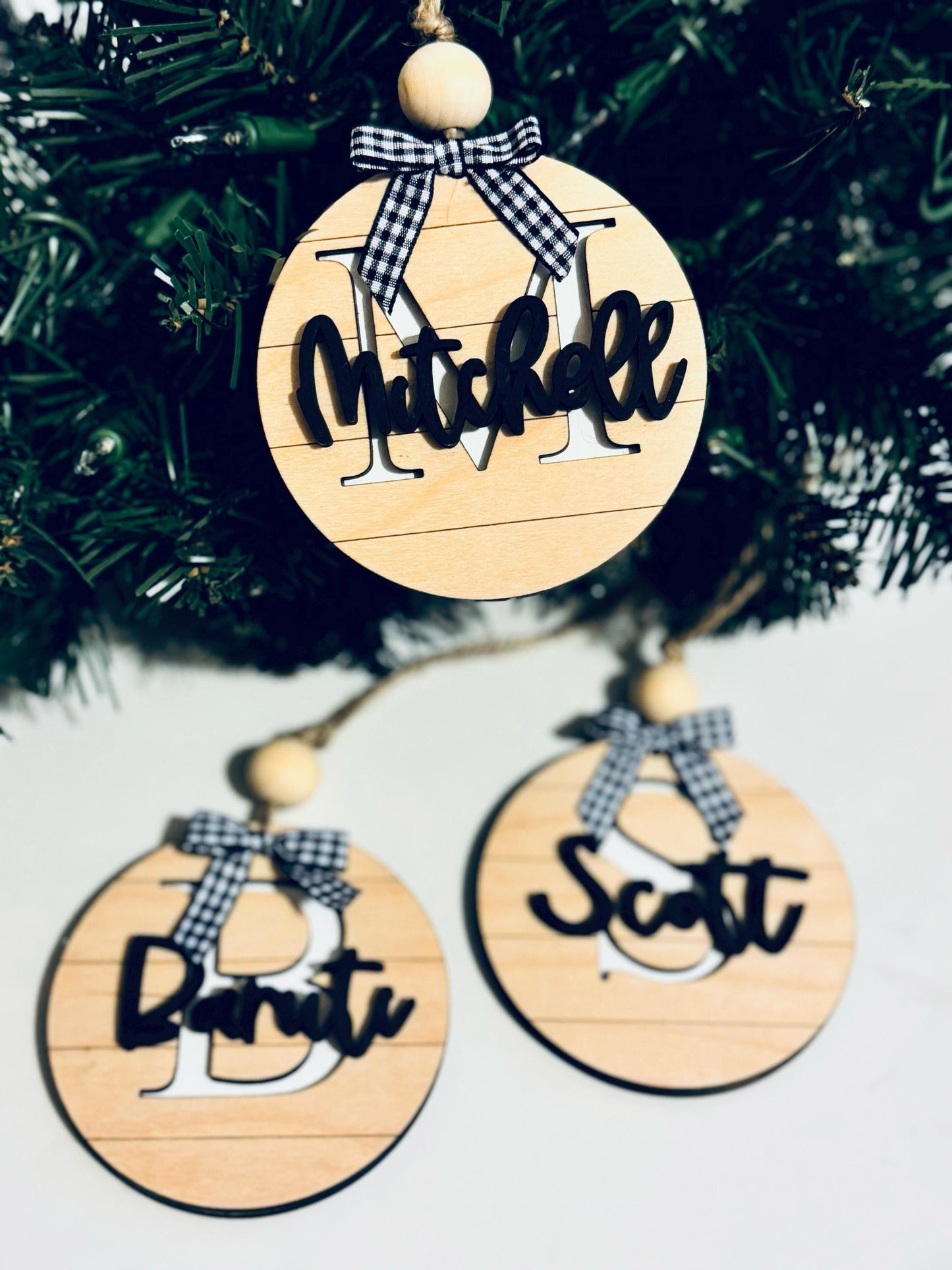 Custom Family Christmas Ornament, Christmas Shiplap Ornament with Name, Christmas Tree Ornament With Family Name, Personalized Ornament