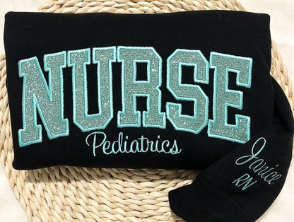 Embroidered Nurse Sweatshirt: Cotton Blend RN Crewneck