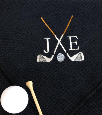 Personalized Golf Towel, Father's Day Gift For Dad, Embroidered Golf Towel For Men, Monogrammed Birthday Golf Present, Men Golf Gifts