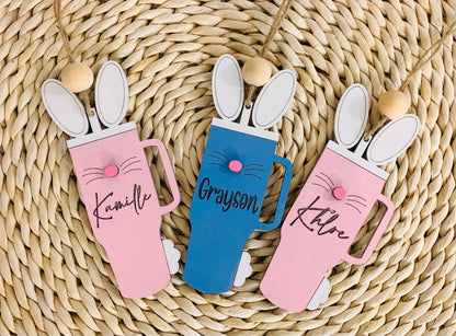 Personalized Easter Basket Tag: Bunny Tumbler Name Tag