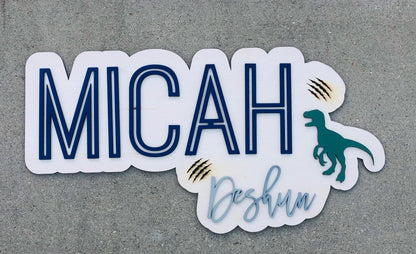 Layered Wooden Baby Name Sign: Custom Nursery Decor