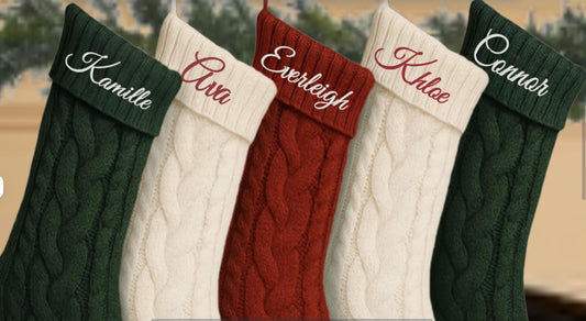 Personalized Embroidered Christmas Stocking: 2025 Holiday Decor
