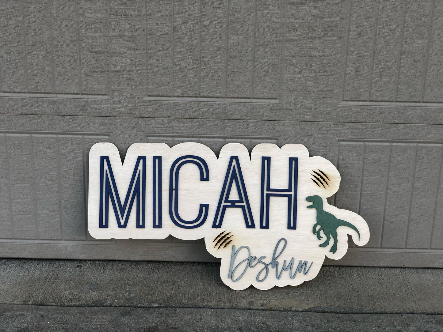 Layered Wooden Baby Name Sign: Custom Nursery Decor