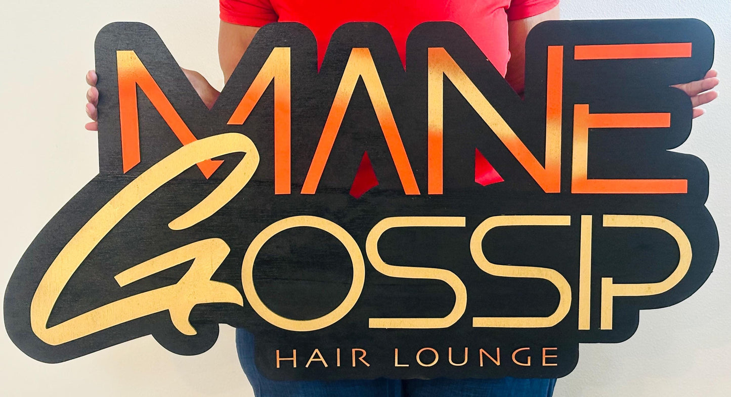 Custom Wooden Business Logo Sign: Baltic Birch Wood